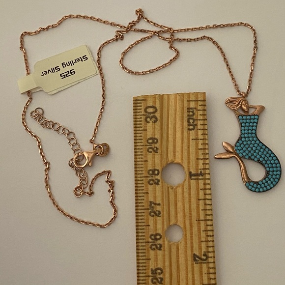 🧜‍♀️Mermaid 925 silver cz necklace 18k yellow gold plated - Picture 3 of 3